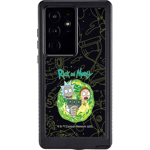 Adult Swim Rick and Morty Portal Travel Galaxy S24 Ultra Waterproof Case