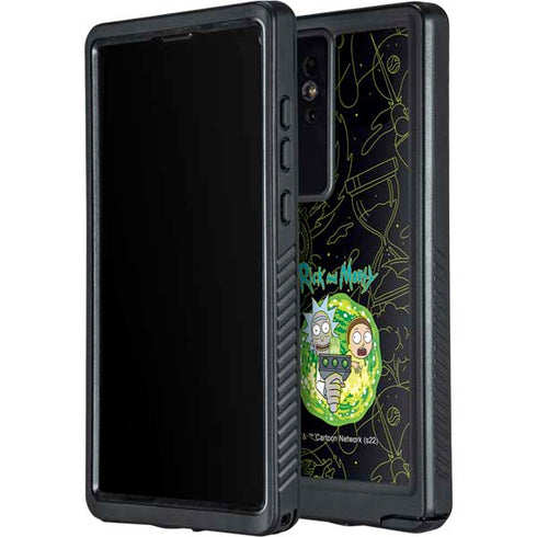 Adult Swim Rick and Morty Portal Travel Galaxy S24 Ultra Waterproof Case