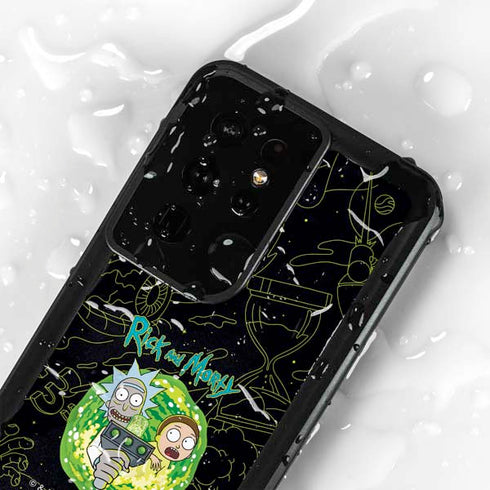 Adult Swim Rick and Morty Portal Travel Galaxy S24 Ultra Waterproof Case
