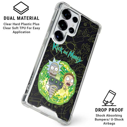 Adult Swim Rick and Morty Portal Travel Galaxy S26 Ultra Clear Case