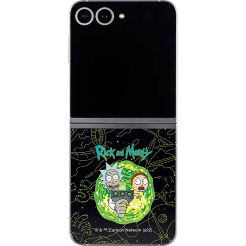 Adult Swim Rick and Morty Portal Travel Galaxy Z Flip6 Skin