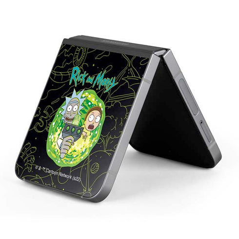 Adult Swim Rick and Morty Portal Travel Galaxy Z Flip6 Skin