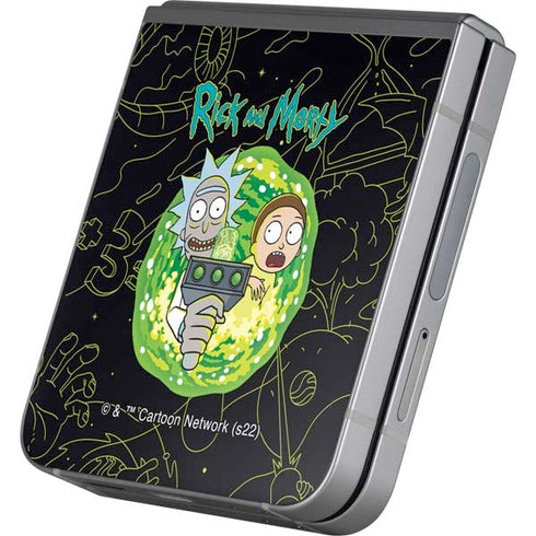 Adult Swim Rick and Morty Portal Travel Galaxy Z Flip6 Skin