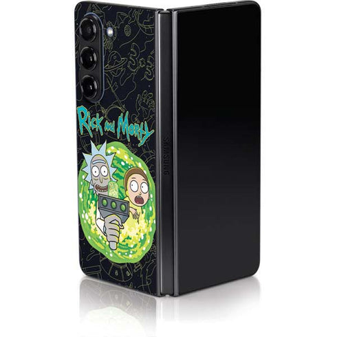 Adult Swim Rick and Morty Portal Travel Galaxy Z Fold5 5G Skin