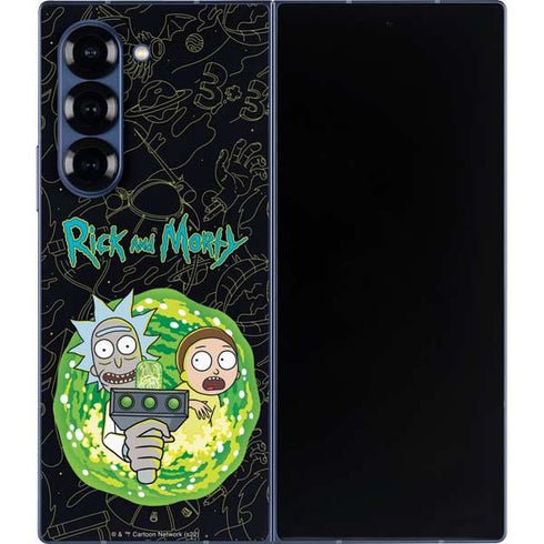 Adult Swim Rick and Morty Portal Travel Galaxy Z Fold6 Skin