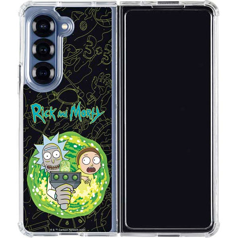 Adult Swim Rick and Morty Portal Travel Galaxy Z Fold7 Clear Case