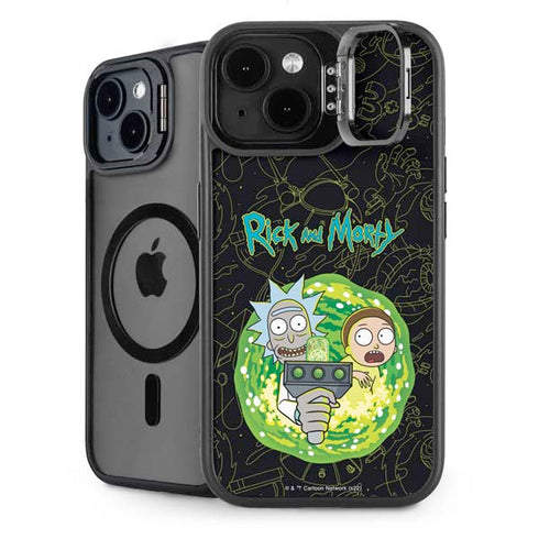 Adult Swim Rick and Morty Portal Travel iPhone 14 Kickstand Case