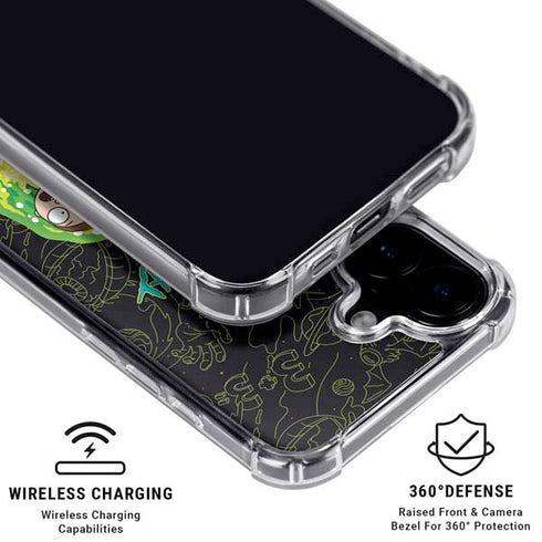 Adult Swim Rick and Morty Portal Travel iPhone 16 Clear Case