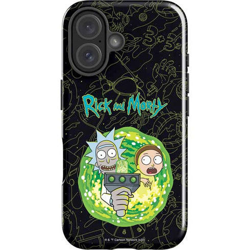 Adult Swim Rick and Morty Portal Travel iPhone 16 Plus Impact Case