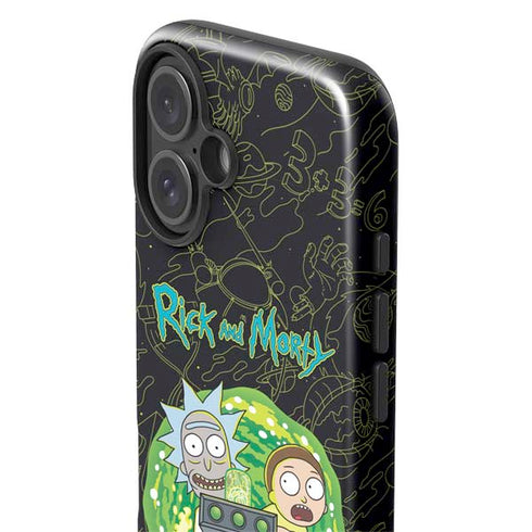 Adult Swim Rick and Morty Portal Travel iPhone 16 Plus Impact Case