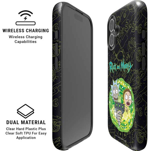 Adult Swim Rick and Morty Portal Travel iPhone 16 Plus Magsafe Impact Case