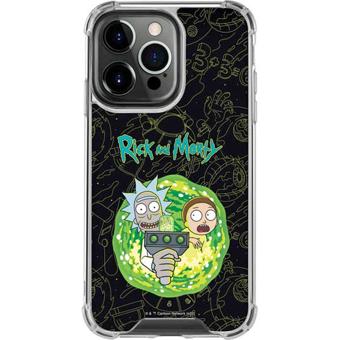 Adult Swim Rick and Morty Portal Travel iPhone 16 Pro Max Clear Case