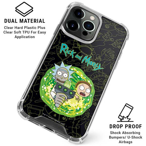 Adult Swim Rick and Morty Portal Travel iPhone 16 Pro Max Clear Case