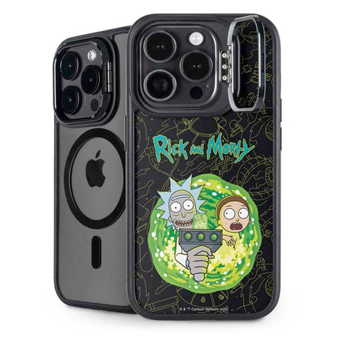 Adult Swim Rick and Morty Portal Travel iPhone 16 Pro Max Kickstand Case