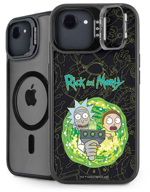 Adult Swim Rick and Morty Portal Travel iPhone 16e Kickstand Case