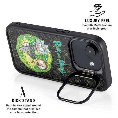 Adult Swim Rick and Morty Portal Travel iPhone 16e Kickstand Case