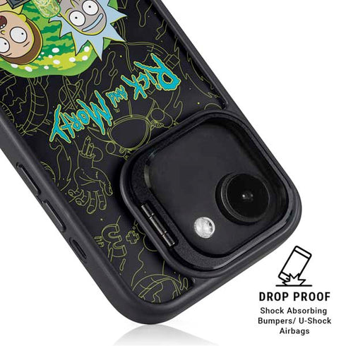 Adult Swim Rick and Morty Portal Travel iPhone 16e Kickstand Case