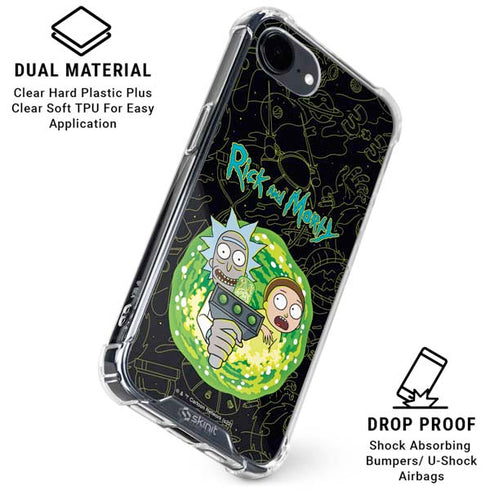 Adult Swim Rick and Morty Portal Travel iPhone 16e Clear Case