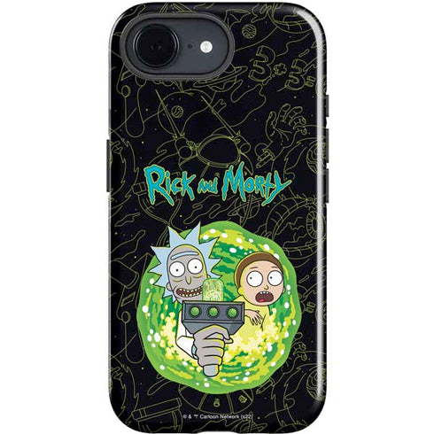 Adult Swim Rick and Morty Portal Travel iPhone 16e Impact Case