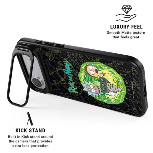 Adult Swim Rick and Morty Portal Travel iPhone 17 Air Kickstand Case