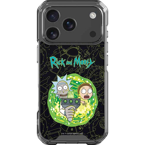 Adult Swim Rick and Morty Portal Travel iPhone 17 Pro Clear Case