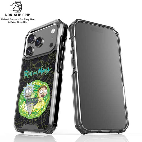 Adult Swim Rick and Morty Portal Travel iPhone 17 Pro Clear Case