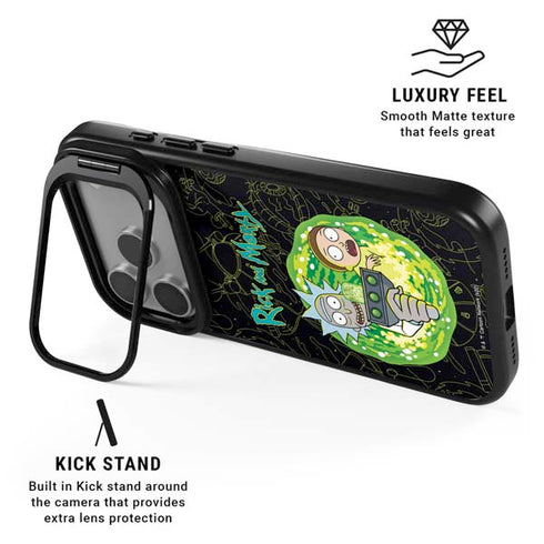 Adult Swim Rick and Morty Portal Travel iPhone 17 Pro Max Kickstand Case