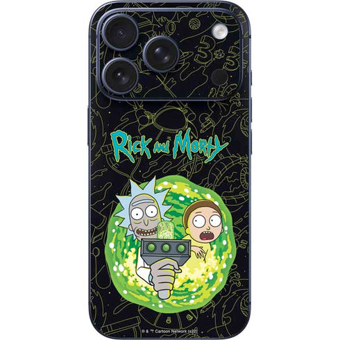 Adult Swim Rick and Morty Portal Travel iPhone 17 Pro Skin
