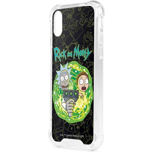 Adult Swim Rick and Morty Portal Travel iPhone XS Clear Case
