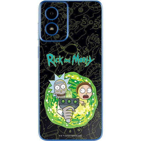 Adult Swim Rick and Morty Portal Travel Moto G Play 4G (2024) Skin