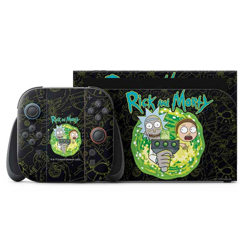 Adult Swim Rick and Morty Portal Travel Nintendo Skins