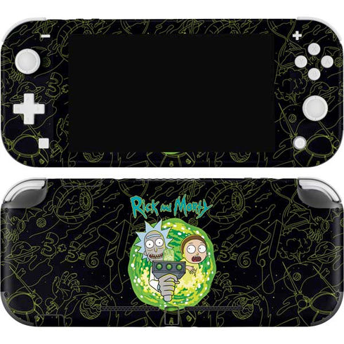 Adult Swim Rick and Morty Portal Travel Nintendo Switch Lite Skin