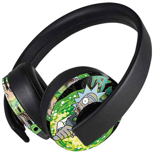 Adult Swim Rick and Morty Portal Travel PlayStation 4 Gold Wireless Headset Skin