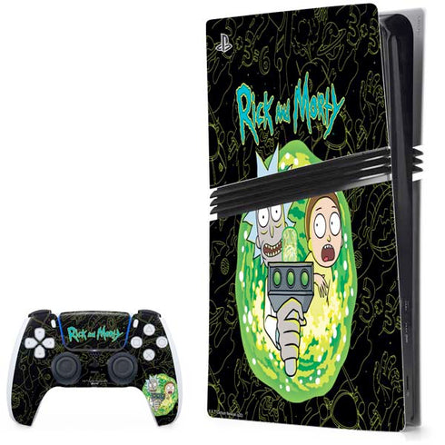 Adult Swim Rick and Morty Portal Travel PS5 Pro Bundle Skin