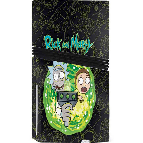 Adult Swim Rick and Morty Portal Travel PS5 Pro Disk Bundle Skin