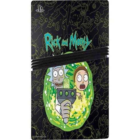 Adult Swim Rick and Morty Portal Travel PS5 Pro Disk Console Skin