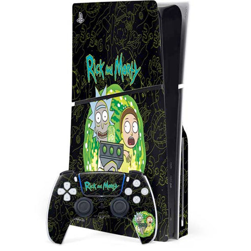 Adult Swim Rick and Morty Portal Travel PlayStation PS5 Skins