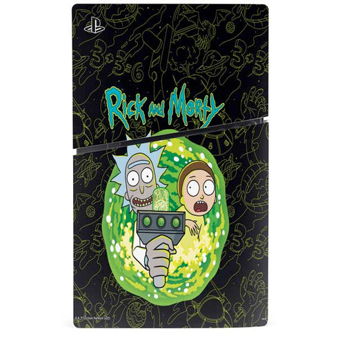 Adult Swim Rick and Morty Portal Travel PS5 Slim Digital Edition Console Skin
