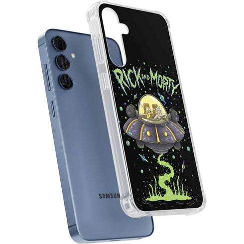 Adult Swim Rick and Morty Spaceship Galaxy A35 5G Clear Case
