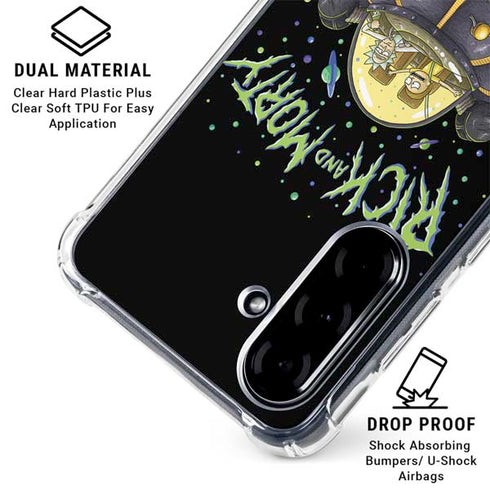 Adult Swim Rick and Morty Spaceship Galaxy A36 5G Clear Case