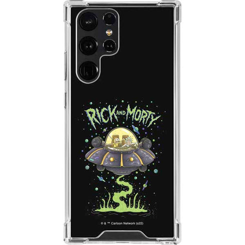 Adult Swim Rick and Morty Spaceship Galaxy S23 Ultra Clear Case