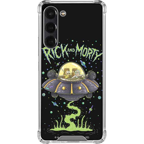 Adult Swim Rick and Morty Spaceship Galaxy S24 FE Clear Case
