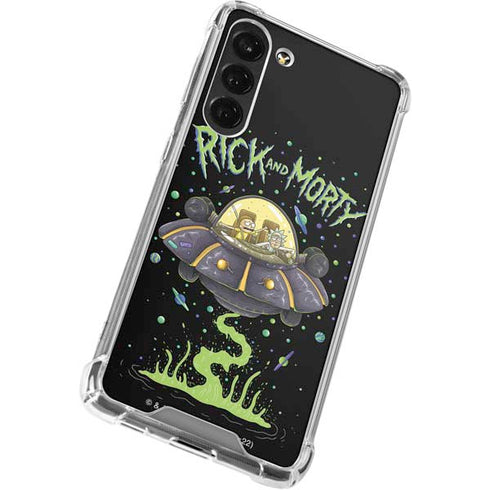 Adult Swim Rick and Morty Spaceship Galaxy S24 FE Clear Case