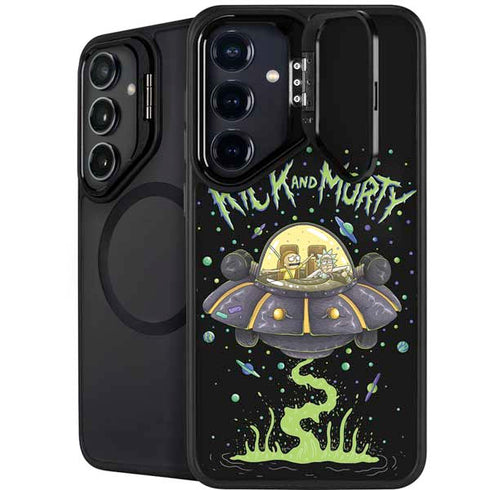 Adult Swim Rick and Morty Spaceship Galaxy S24 FE Kickstand Case