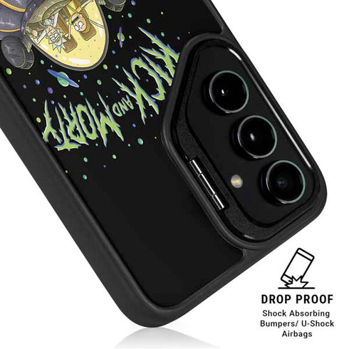 Adult Swim Rick and Morty Spaceship Galaxy S24 FE Kickstand Case