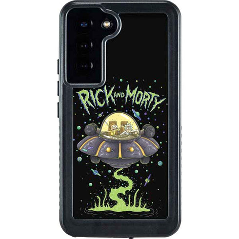 Adult Swim Rick and Morty Spaceship Galaxy S24 Plus Waterproof Case