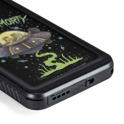Adult Swim Rick and Morty Spaceship Galaxy S24 Plus Waterproof Case