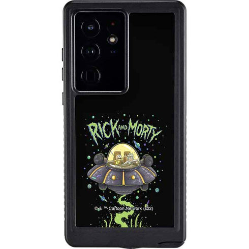 Adult Swim Rick and Morty Spaceship Galaxy S24 Ultra Waterproof Case