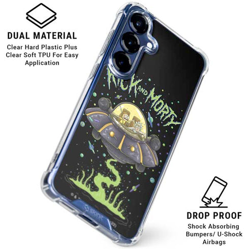 Adult Swim Rick and Morty Spaceship Galaxy S25 Clear Case