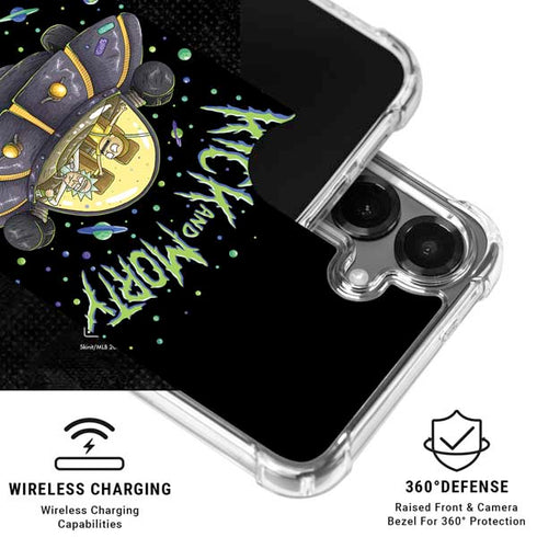 Adult Swim Rick and Morty Spaceship Galaxy S26 Clear Case